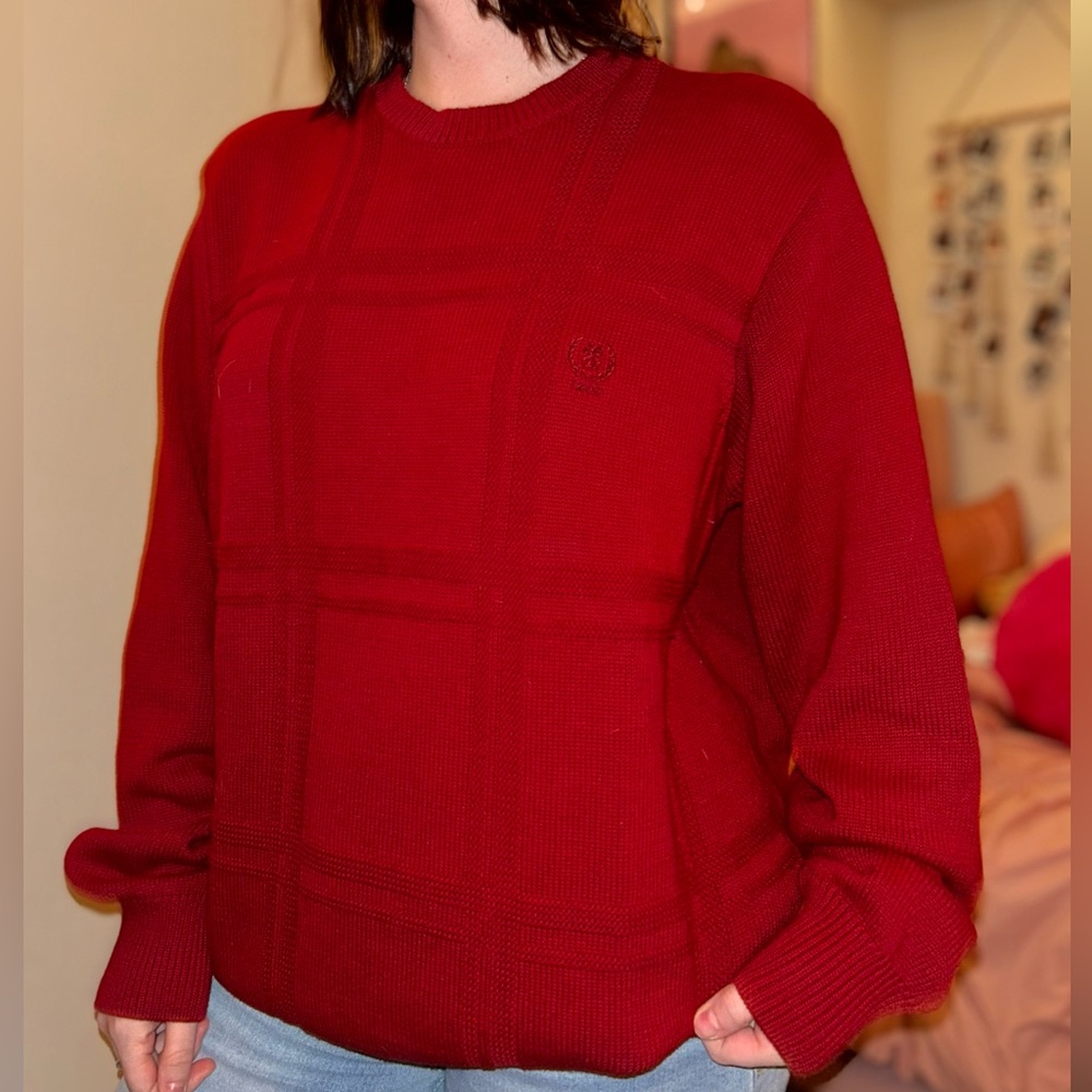 IZOD red chunky sweater